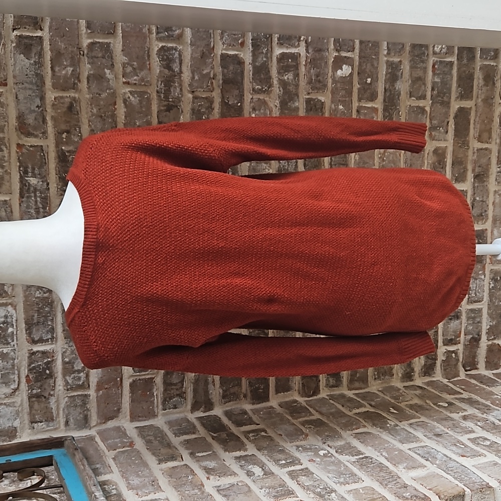 Madewell Knit Rust Colored Long Sleeve Sweater - Picture 3 of 5